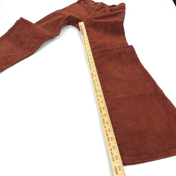 LEVIS 70s High Rise Flare Corduroy Pants Vintage Brown Indie Hipster Beachy Boho - Picture 4 of 10